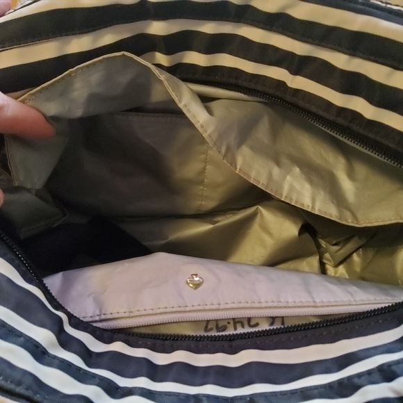 Kate Spade Black and White Stripe Barbara Duffle GUC - Picture 5 of 15